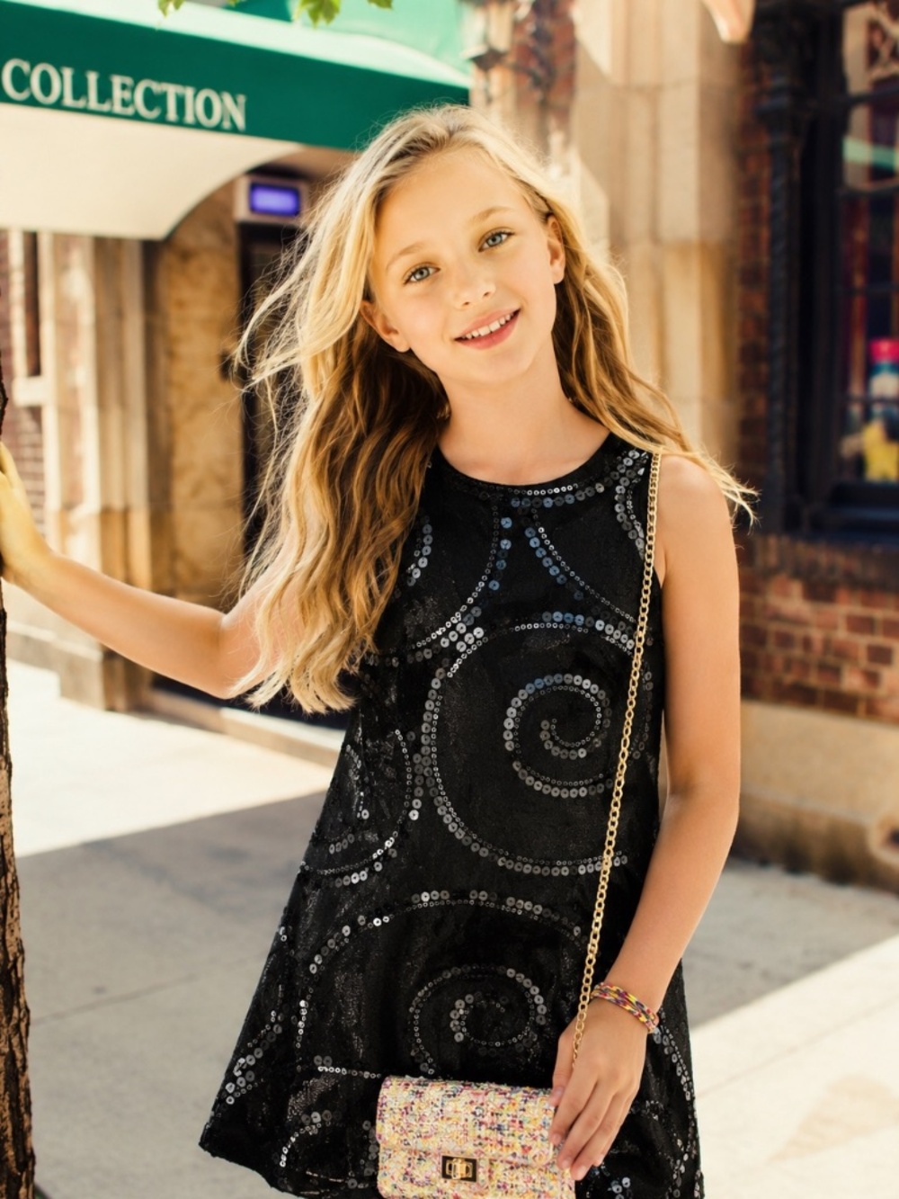 The Children’s Place black sequined velvet dress.